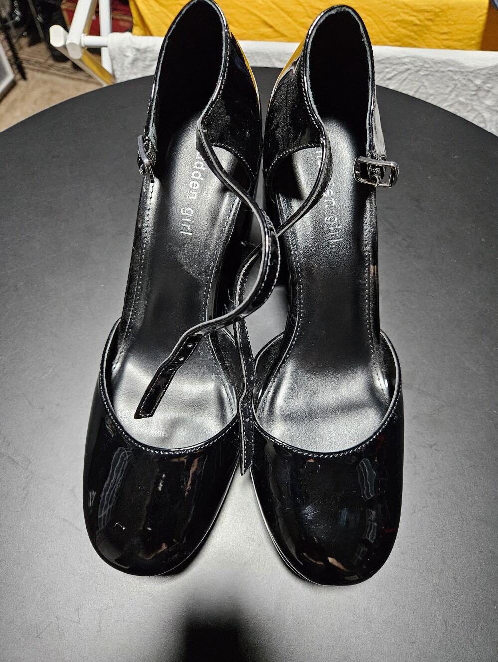 Black Patent Mary Jane Heels Steve Madden